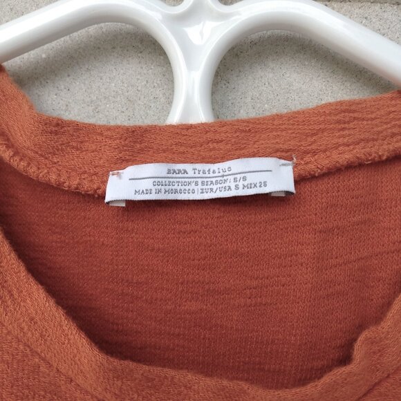 Zara Trafaluc Orange Tunic Top Dress - Picture 6 of 10